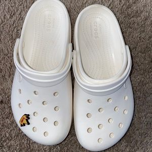 White platform crocs